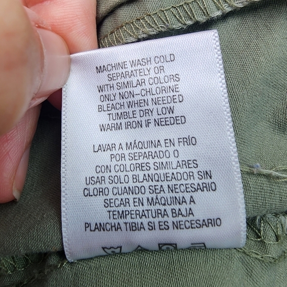 BONGO Olive Green Hooded Utility Jacket Women's XL 100% Cotton Contrast Zipper - Picture 7 of 7